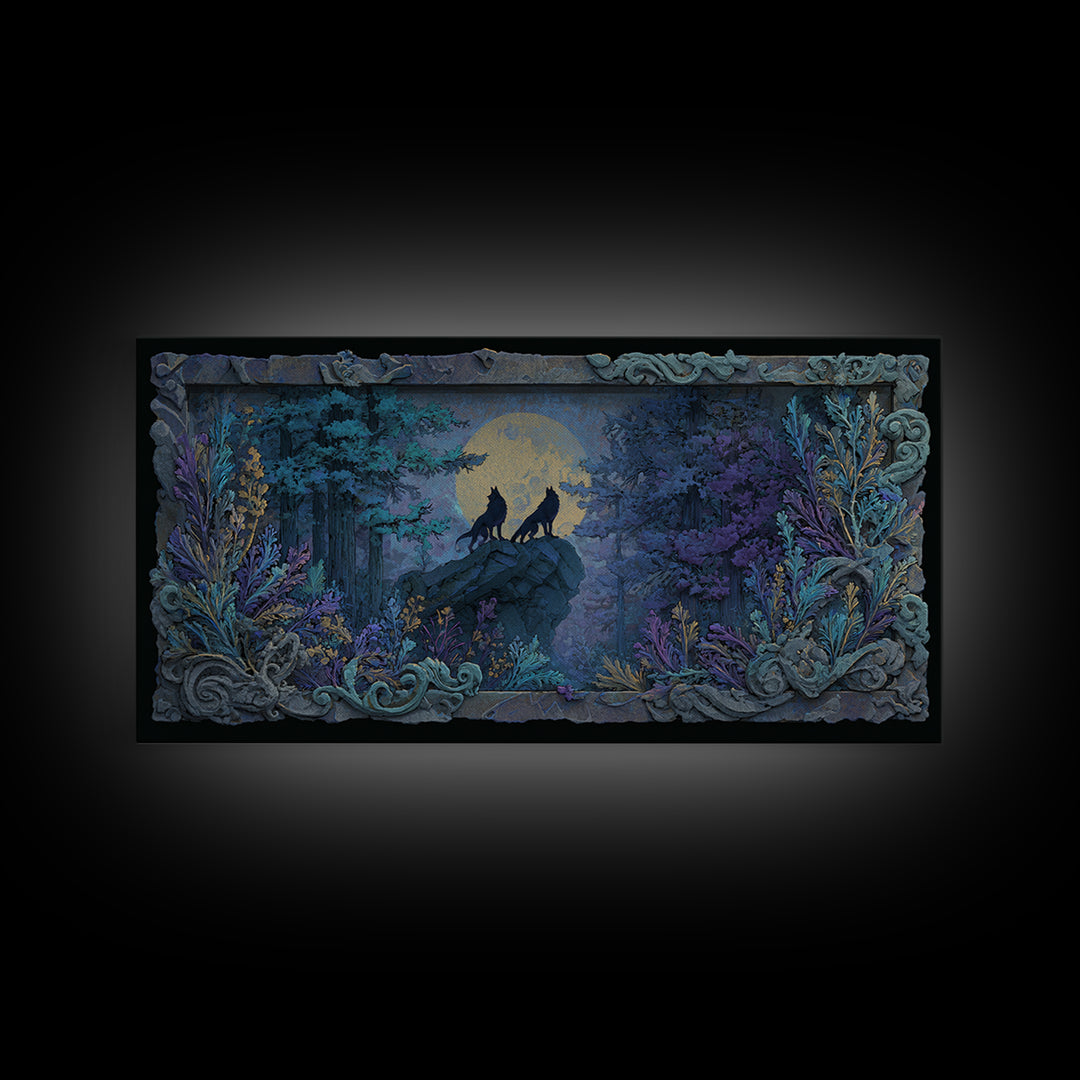 Hades and Cerberus Silhouette Framed Canvas Print, Mythological Art, Minimalist Decor, Living Room Decor, Fine Art, Legend, MYT-2x1-28
