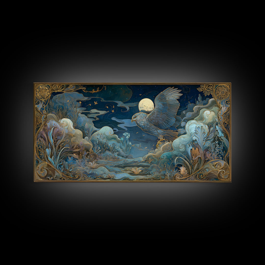 Zeus Eagle and Thundercloud Composition Framed Canvas Print, Mythological Art, Decor, Living Room Decor, Fine Art, Legend, MYT-2x1-43