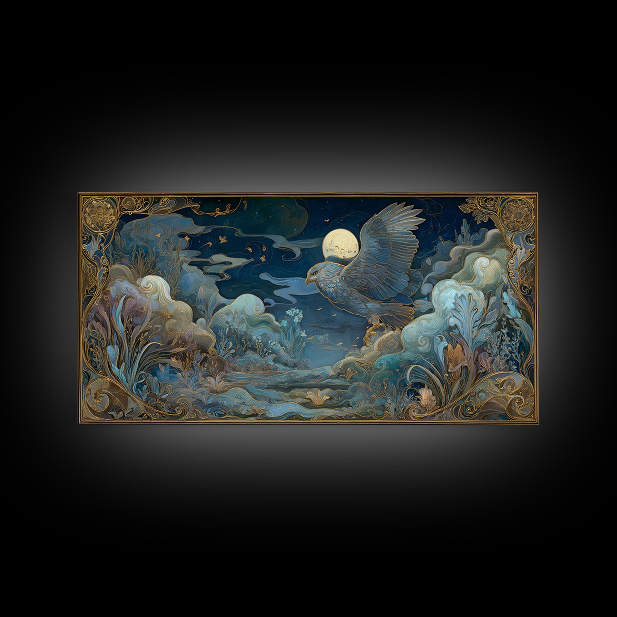 Zeus Eagle and Thundercloud Composition Framed Canvas Print, Mythological Art, Decor, Living Room Decor, Fine Art, Legend, MYT-2x1-43