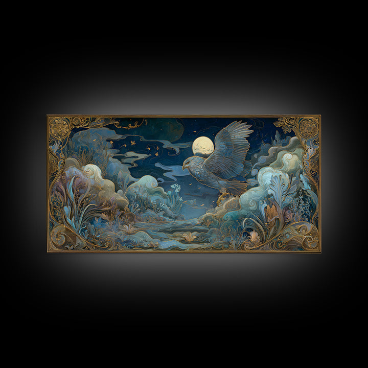 Zeus Eagle and Thundercloud Composition Framed Canvas Print, Mythological Art, Decor, Living Room Decor, Fine Art, Legend, MYT-2x1-43