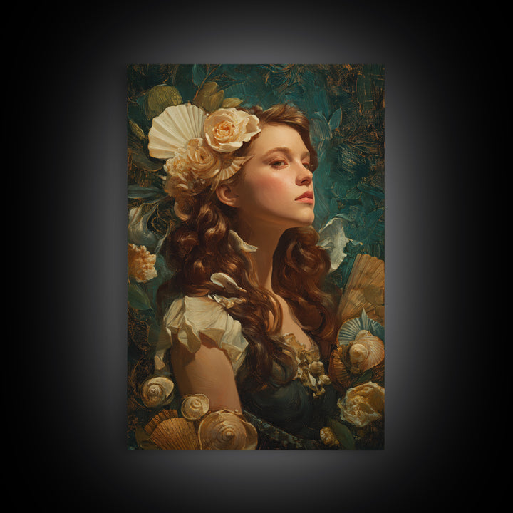 Roman Venus Figure Framed Canvas Print, Mythological Art, Statement Artwork, Living Room Decor, Fine Art, Legend, Wall Decor, MYT-2x3-26