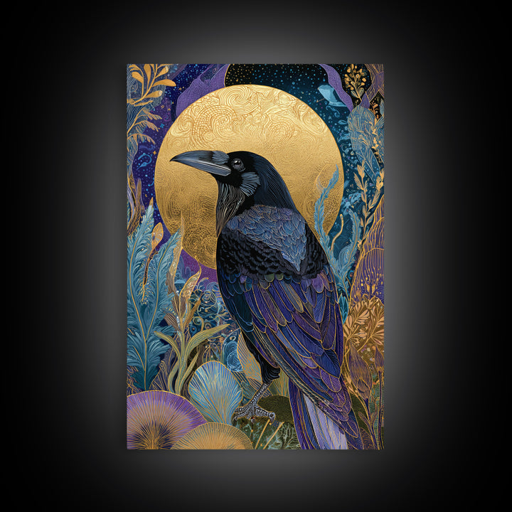 Odin Raven Pair Framed Canvas Print, Mythological Art, Print, Living Room Decor, Fine Art, Legend, Dark Academia Decor, MYT-2x3-75