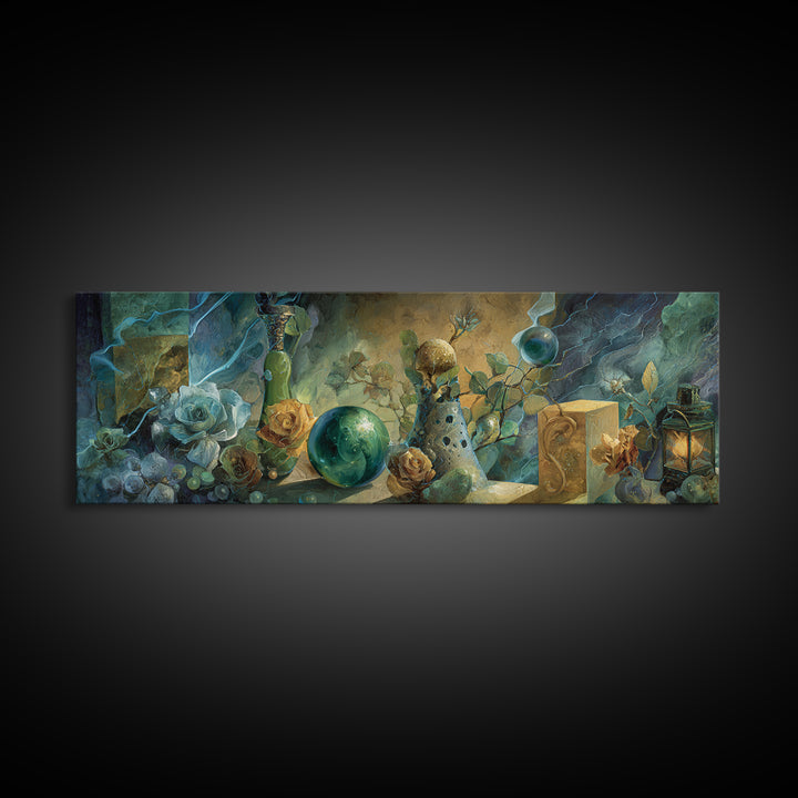 Thor Hammer and Lightning Still Life Canvas Print, Mythological Art, Bedroom Wall Art, Living Room Decor, Fine Art, Legend, MYT-3x1-98