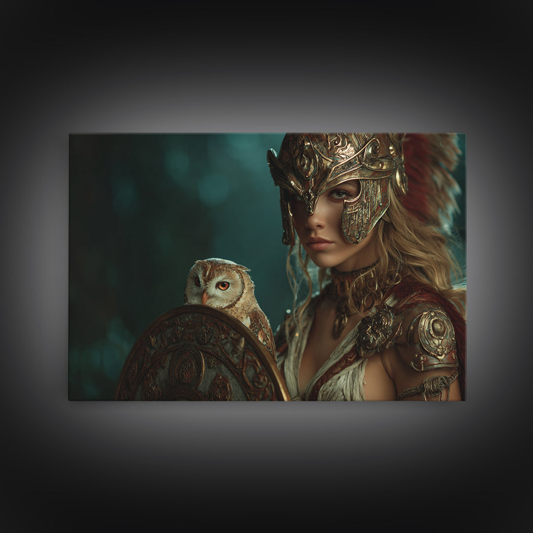 Athena Warrior Woman Canvas Print, Mythological Art, Printable Art, Living Room Decor, Fine Art, Legend, Unique Home Decor, MYT-3x2-30