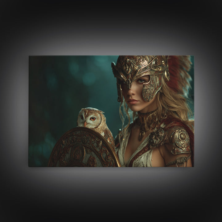 Athena Warrior Woman Canvas Print, Mythological Art, Printable Art, Living Room Decor, Fine Art, Legend, Unique Home Decor, MYT-3x2-30