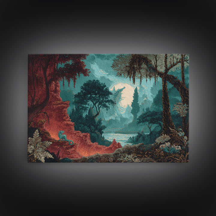 Phoenix Rising from Ashes Framed Canvas Print, Mythological Art, Bedroom Wall Art, Living Room Decor, Watercolor Art, Legend, MYT-3x2-41