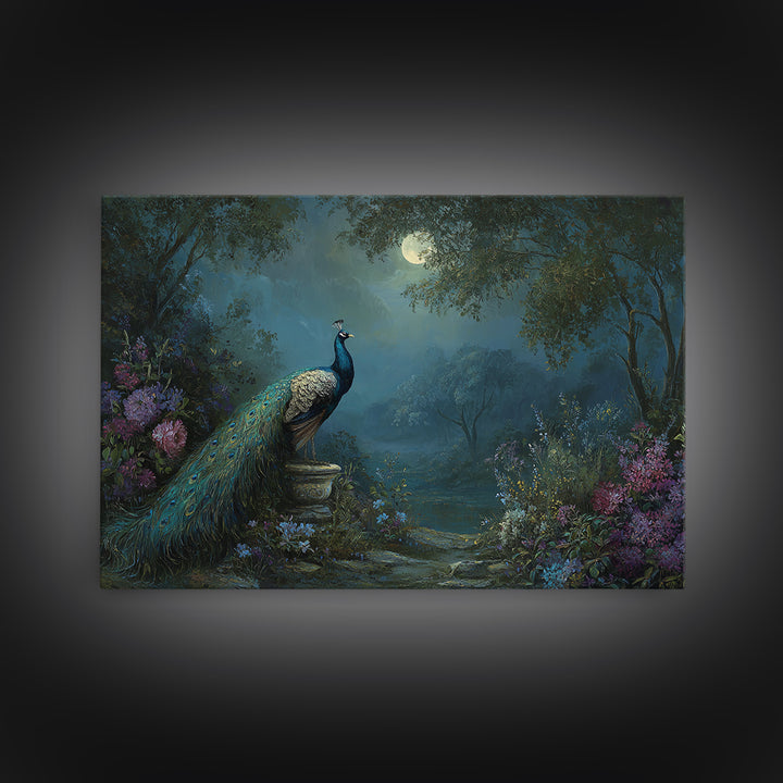 Hera Peacock Symbolism Framed Canvas Print, Mythological Art, Gothic Home Decor, Living Room Decor, Oil Painting, Legend, MYT-3x2-50