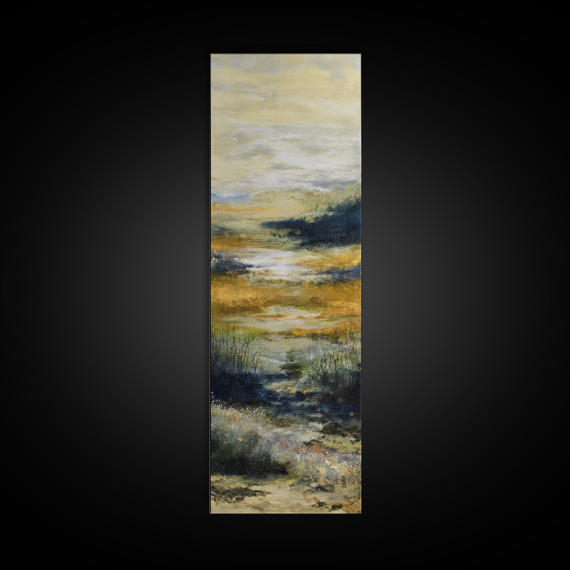 Sunrise Through Tall Grass and Wildflowers Canvas Print, Nature Art, Art, Living Room Decor, Watercolor Art, Nature, NAT-1x3-23