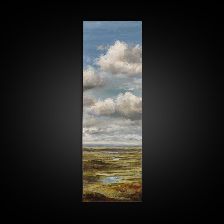 Storm Clouds over a Rolling Prairie Canvas Print, Nature Art, Landscape Art, Living Room Decor, Fine Art, Nature, Boho Decor, NAT-1x3-26