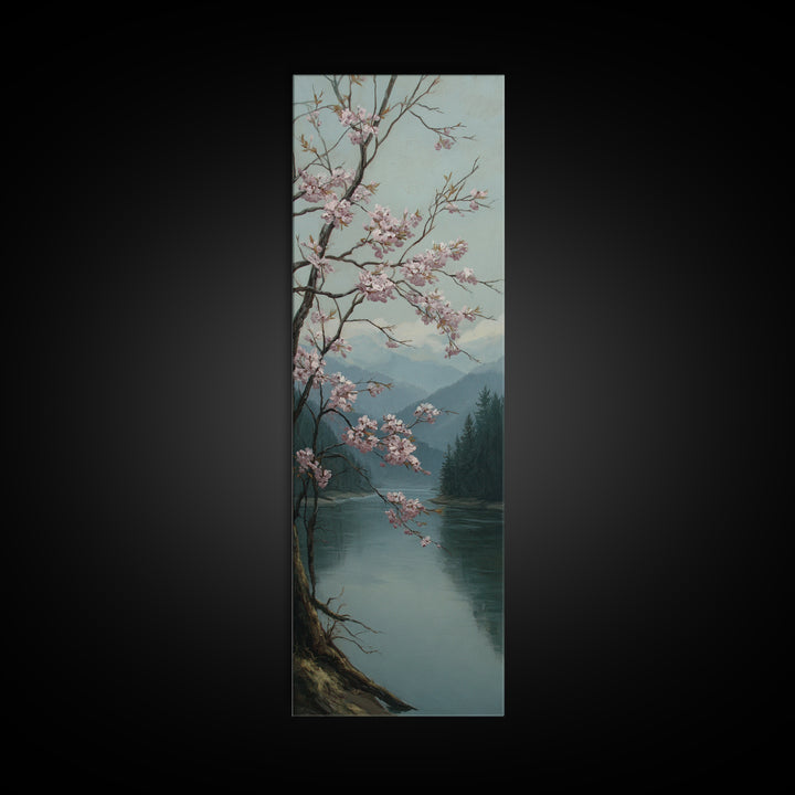Spring Cherry Blossoms Canvas Print, Nature Art, Room Decor, Living Room Decor, Fine Art, Nature, Wall Hangings, NAT-1x3-28