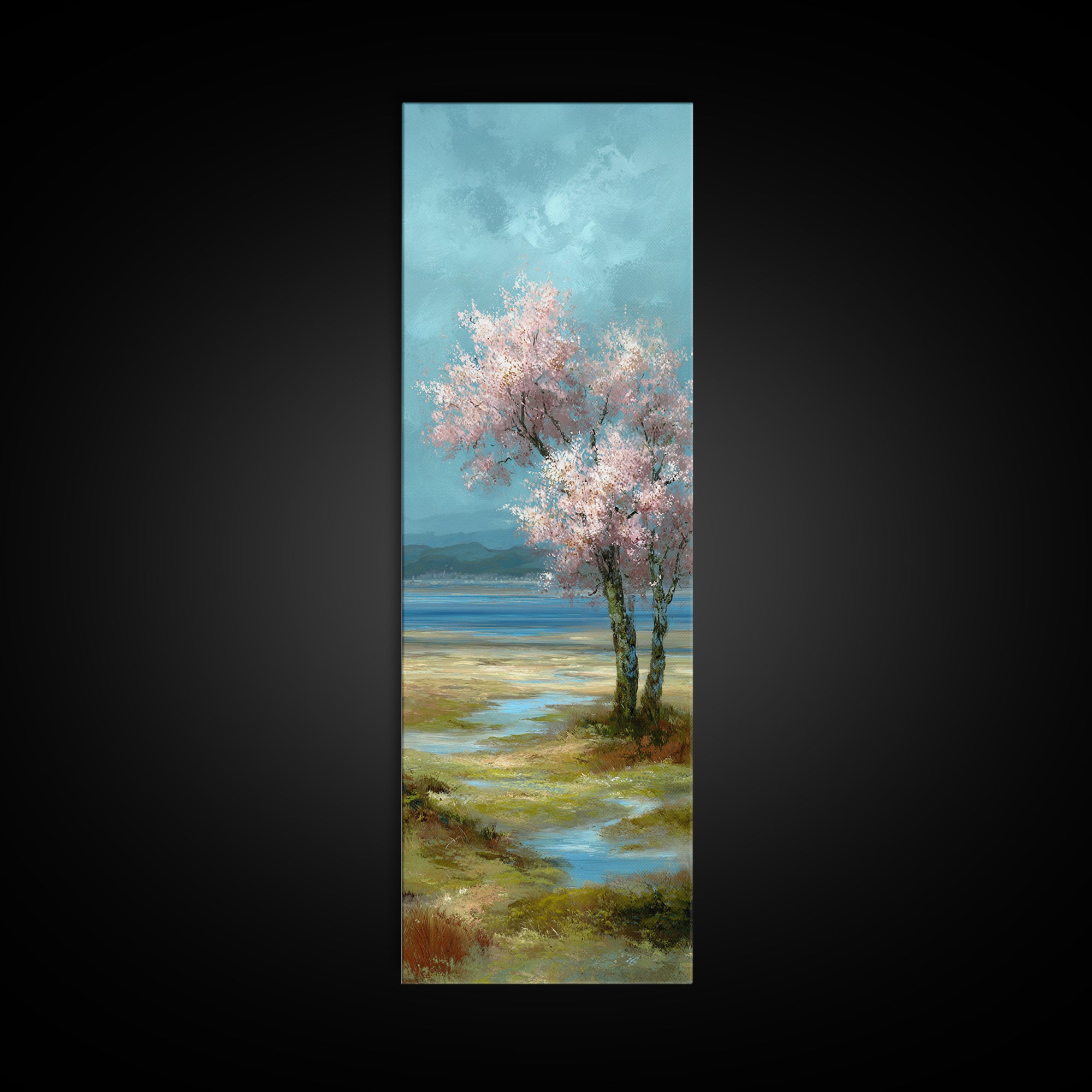 Spring Cherry Blossoms Framed Canvas Print, Nature Art, Fine Art Print, Living Room Decor, Fine Art, Nature, Poster, Wall Decor, NAT-1x3-4