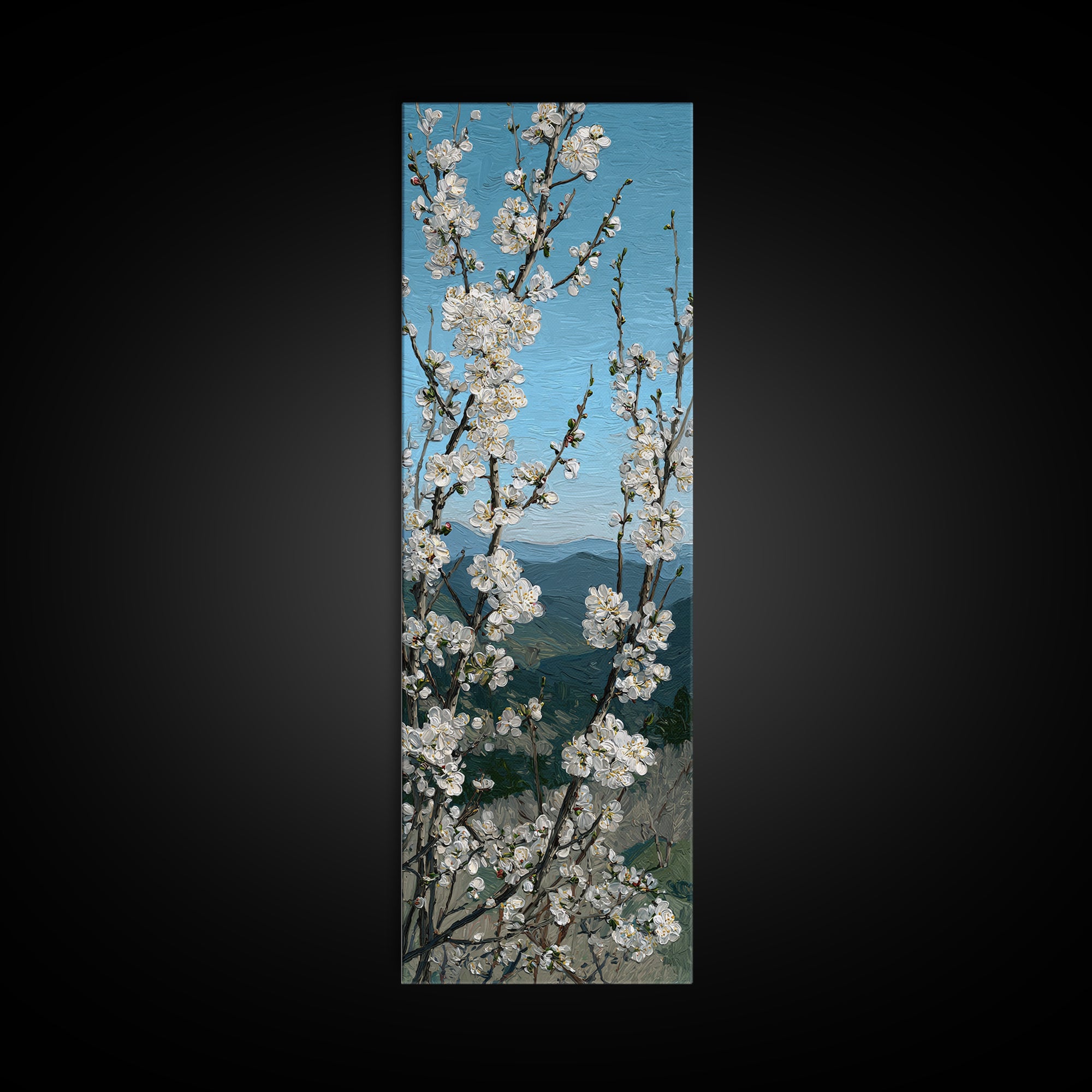 Spring Cherry Blossoms Framed Canvas Print, Nature Art, Home Decor, Living Room Decor, Fine Art, Nature, Abstract Wall Art, NAT-1x3-52