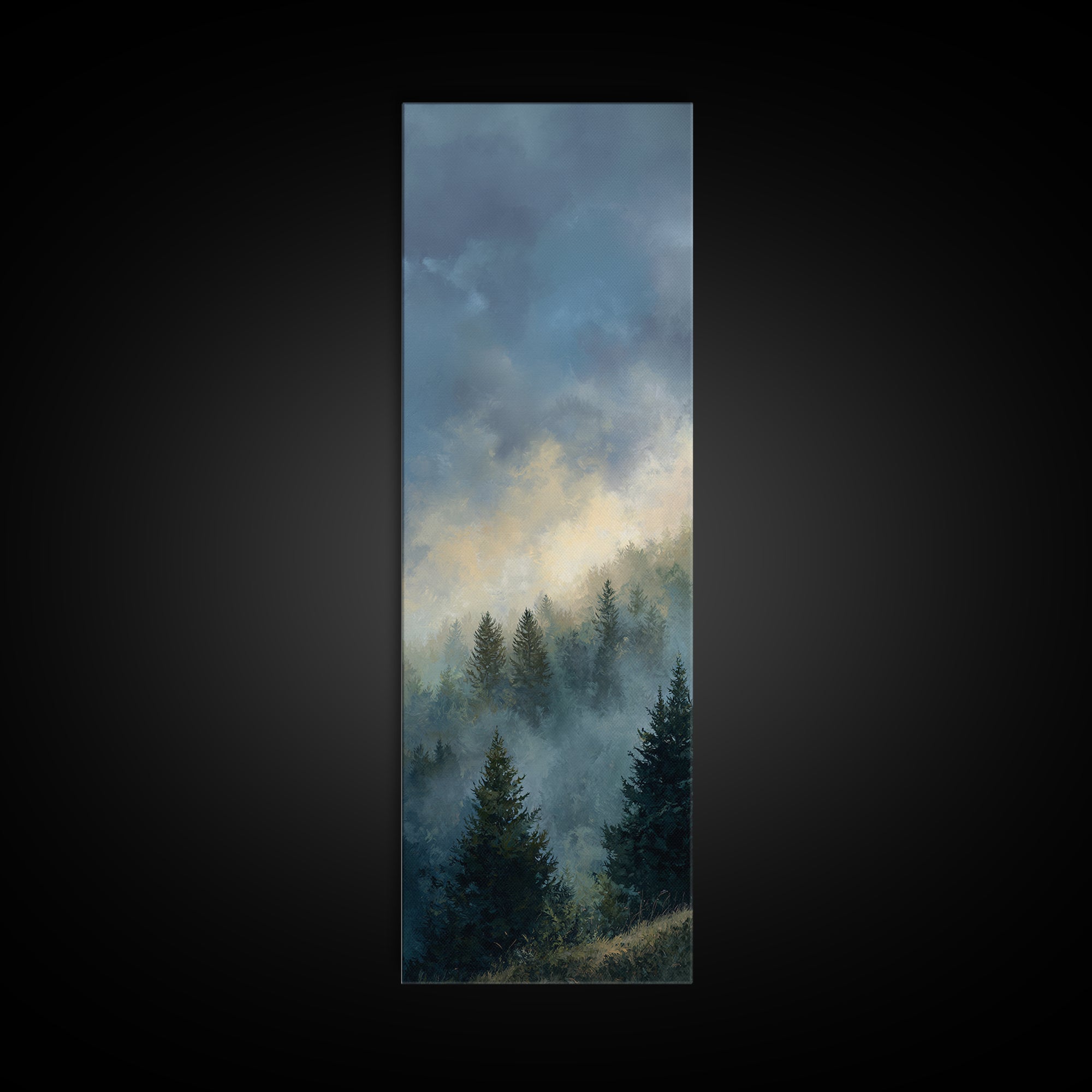 Moody Pine Forest Canvas Print, Nature Art, Art Print, Living Room Decor, Fine Art, Nature, Printable Wall Art, Wall Hangings, NAT-1x3-77