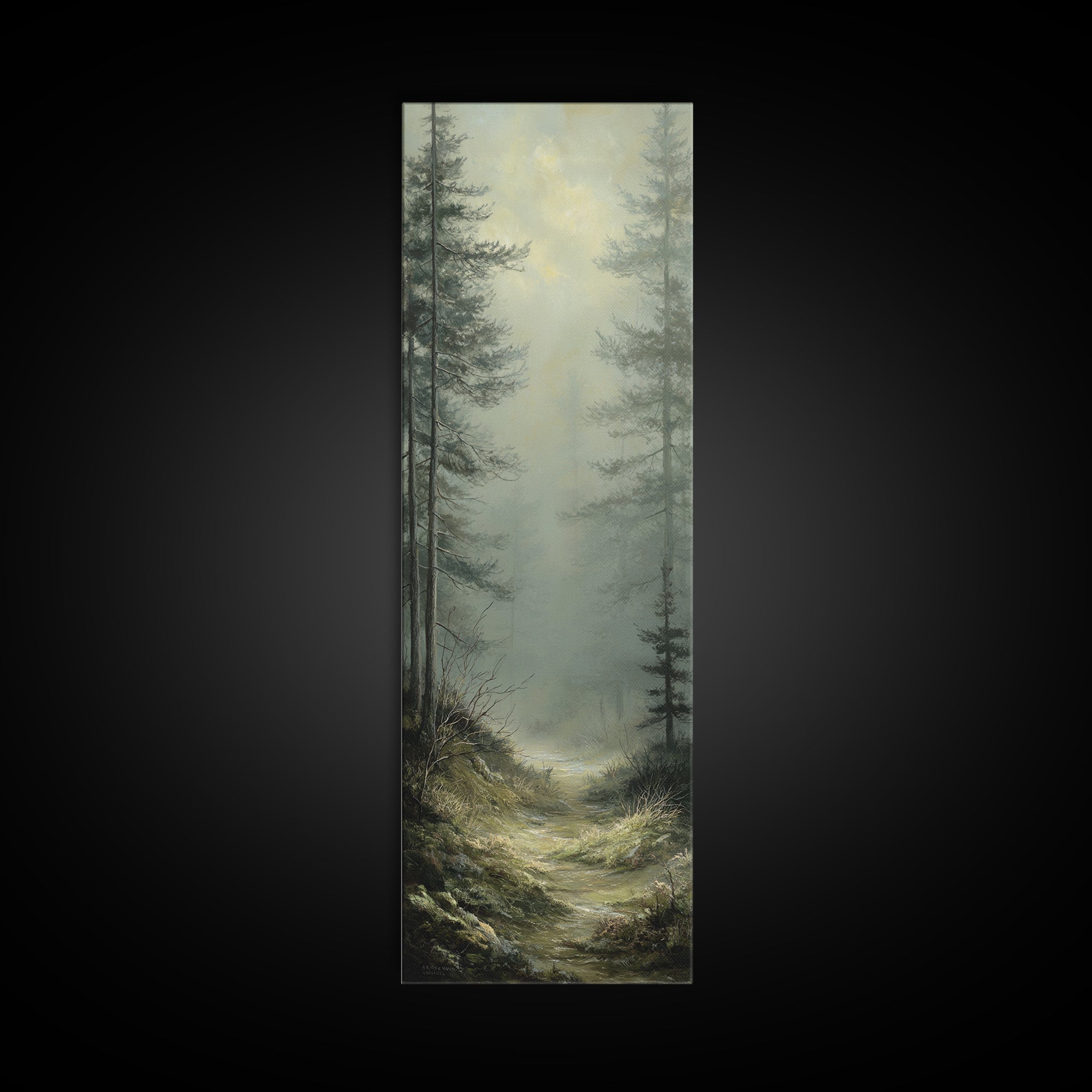 Sunlit Forest Path Canvas Print, Nature Art, Poster, Living Room Decor, Fine Art, Nature, Abstract Wall Art, 3d Wall Art, NAT-1x3-85