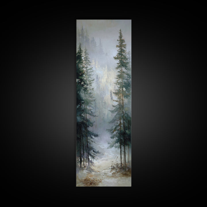 Mushroom Cluster in Enchanted Woodland Framed Canvas Print, Nature Art, Digital Download Art, Living Room Decor, Oil Painting, NAT-1x3-91