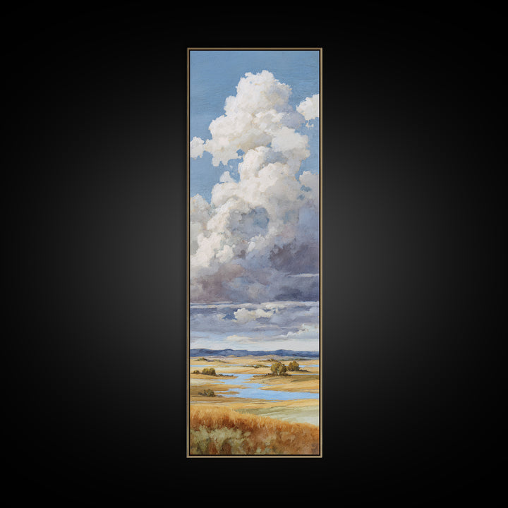 Storm Clouds over a Rolling Prairie Canvas Print, Nature Art, Statement Artwork, Living Room Decor, Fine Art, Nature, NAT-1x3-98