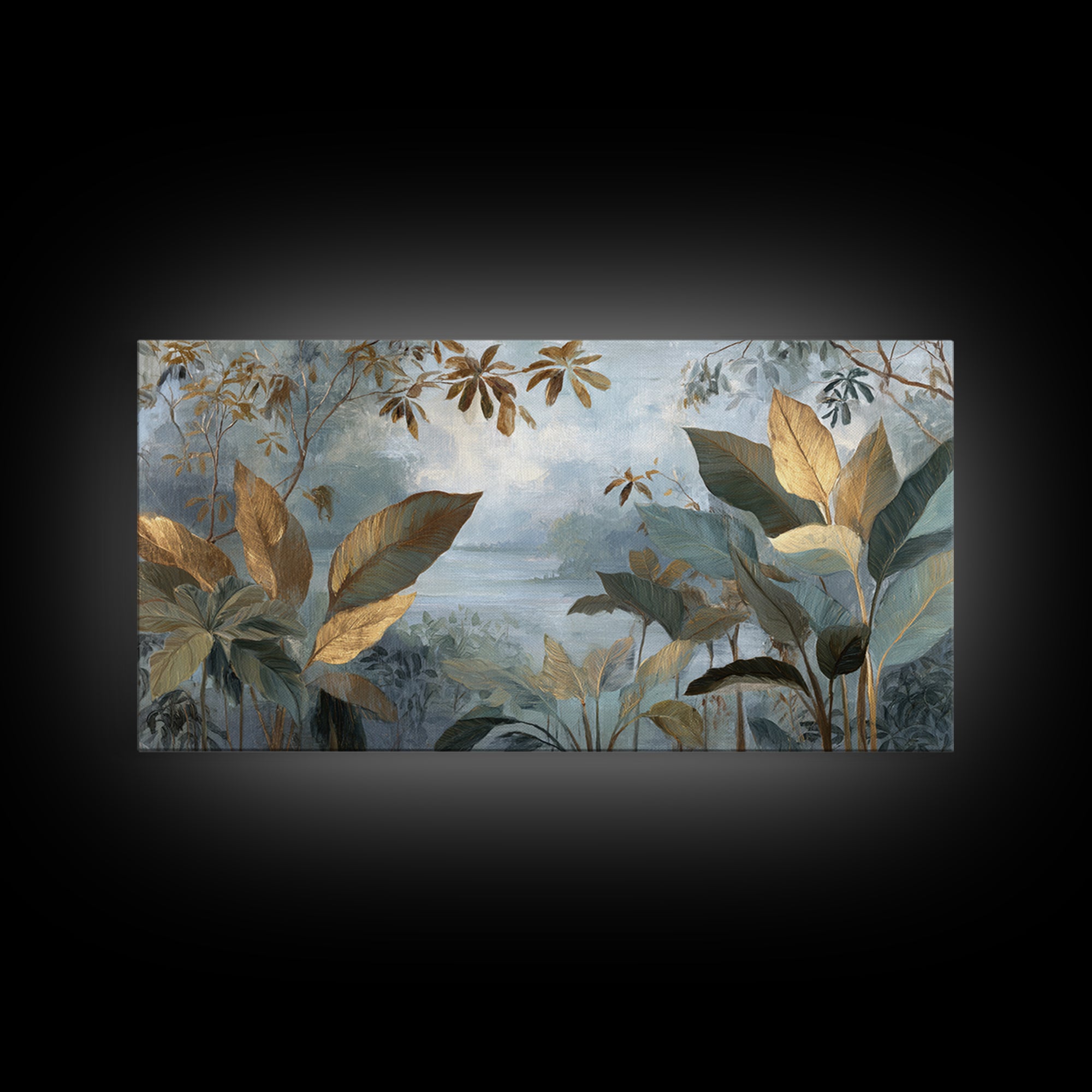 Tropical Jungle Leaves Canvas Print, Nature Art, Artwork, Living Room Decor, Fine Art, Nature, Landscape Art, Botanical Art, NAT-2x1-89