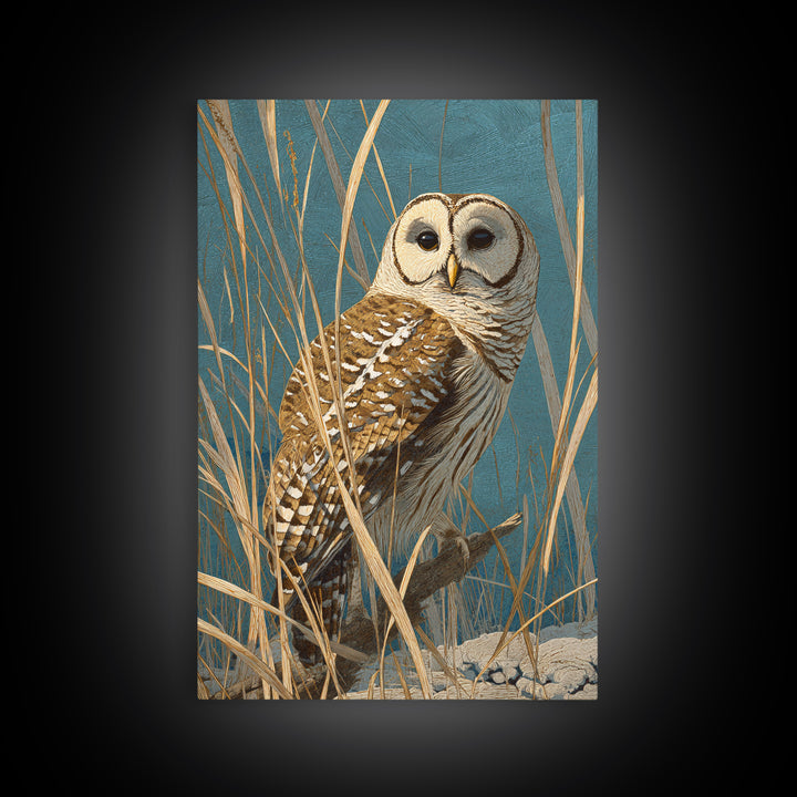 Owl in Moonlit Branches Canvas Print, Nature Art, Fine Art Print, Living Room Decor, Fine Art, Nature, Poster, Wall Decor, NAT-2x3-27