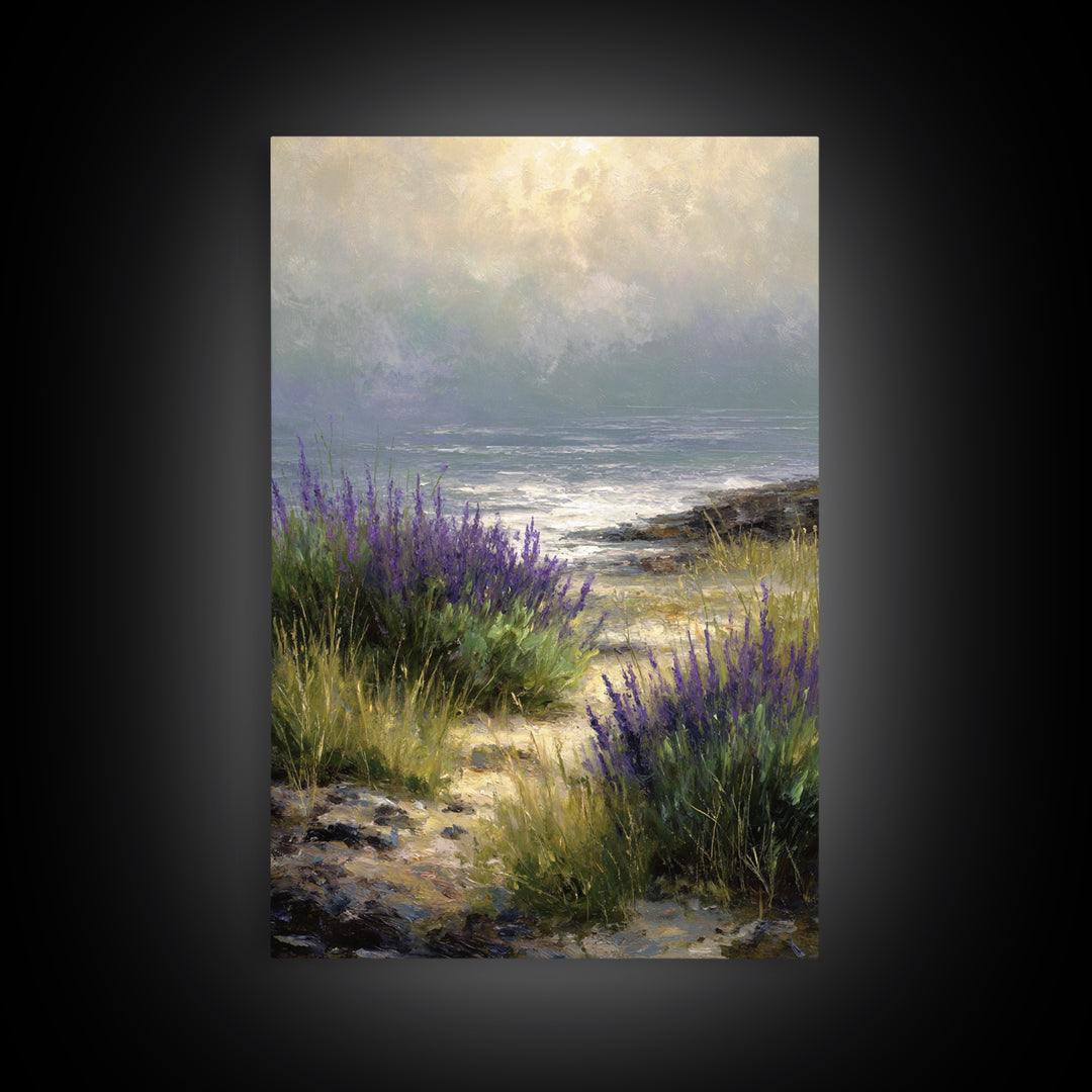 Bees Circling Lavender Blossoms Canvas Print, Nature Art, Statement Artwork, Living Room Decor, Fine Art, Nature, Wall Decor, NAT-2x3-31
