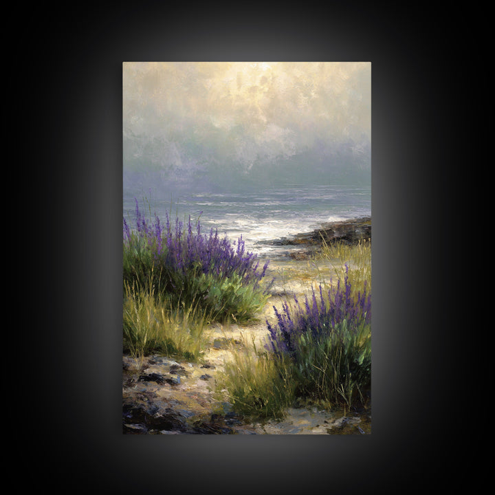 Bees Circling Lavender Blossoms Canvas Print, Nature Art, Statement Artwork, Living Room Decor, Fine Art, Nature, Wall Decor, NAT-2x3-31