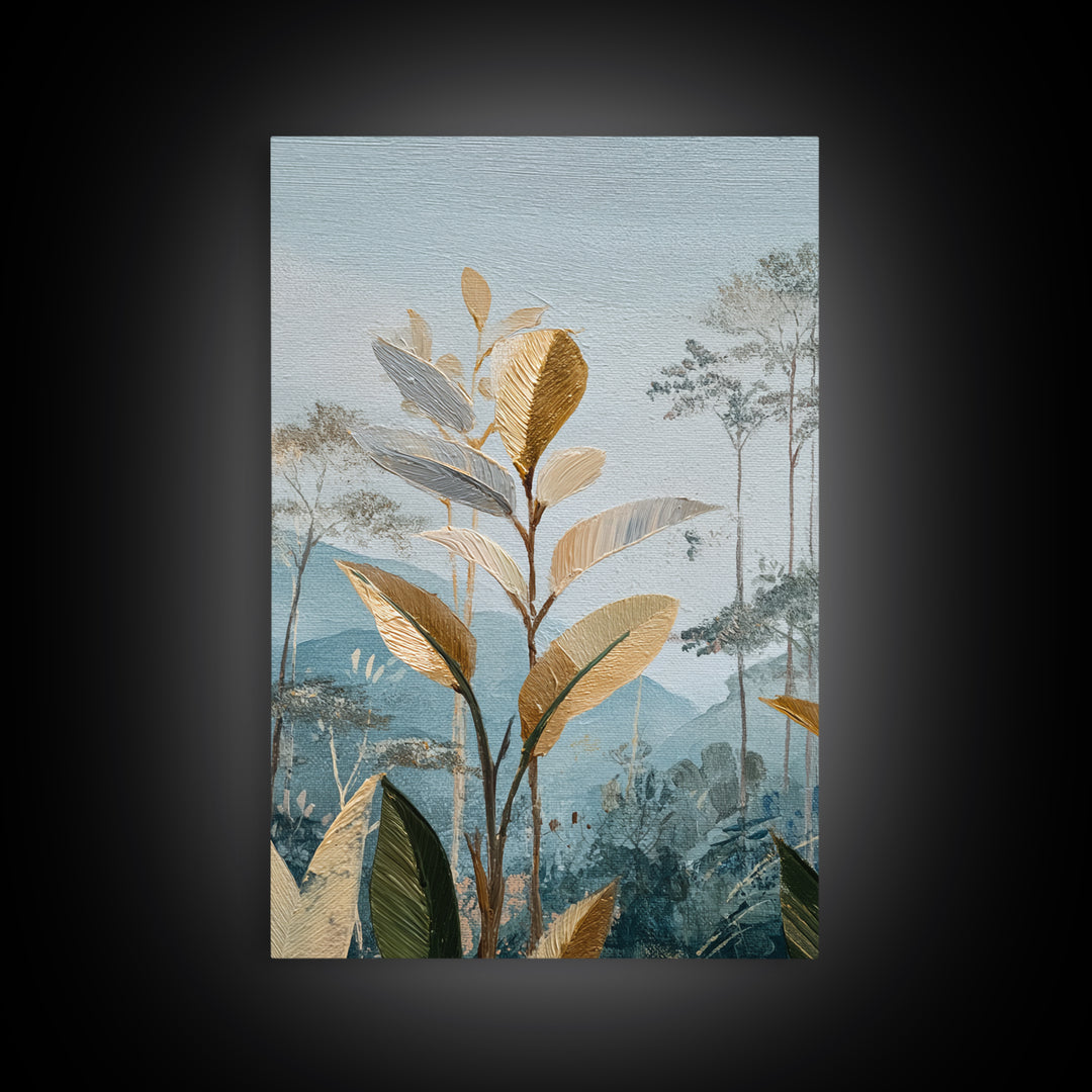 Tropical Jungle Leaves Canvas Print, Nature Art, Wood Wall Art, Living Room Decor, Fine Art, Nature, Digital Download Art, NAT-2x3-77