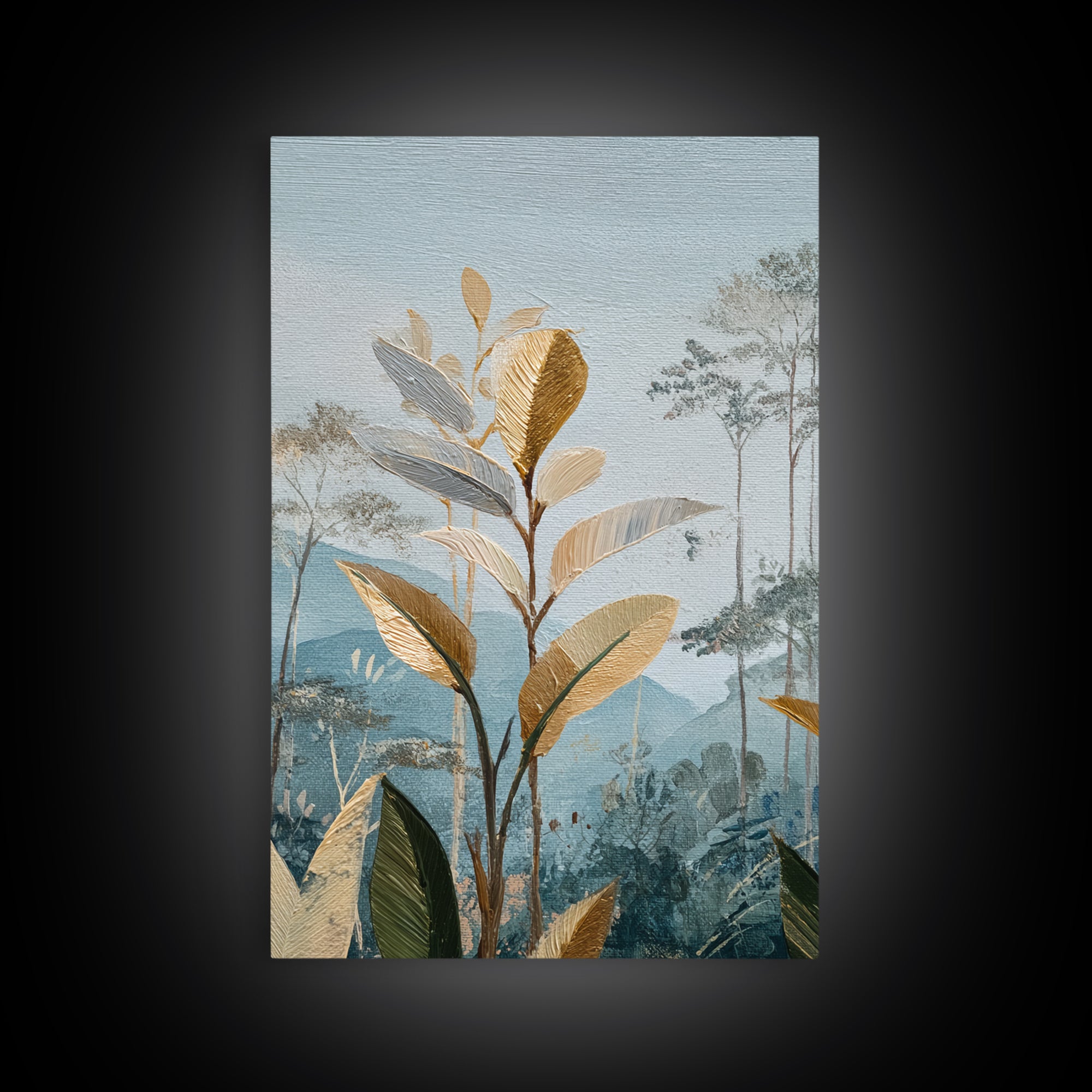 Tropical Jungle Leaves Canvas Print, Nature Art, Wood Wall Art, Living Room Decor, Fine Art, Nature, Digital Download Art, NAT-2x3-77