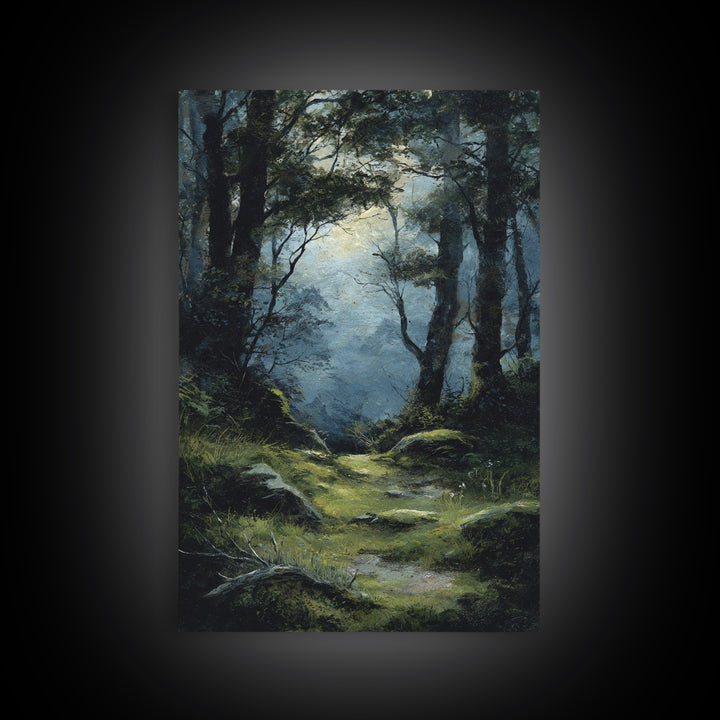 Sunlit Forest Path Canvas Print, Nature Art, Living Room Decor, Fine Art, Nature, Ocean Art, Bird Wall Art, Nature Wall Art, NAT-2x3-81