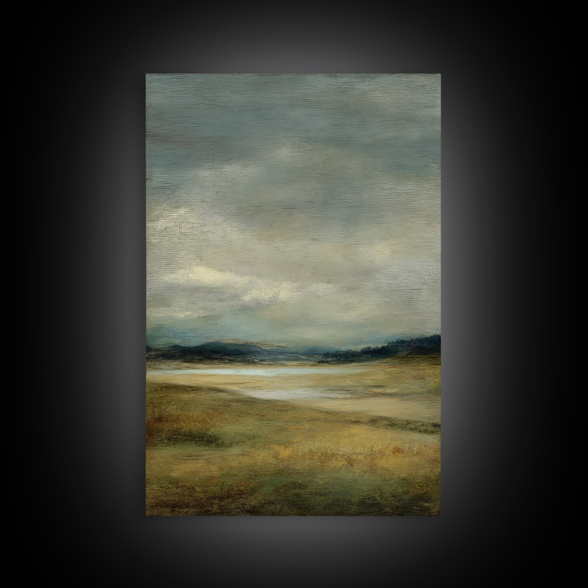 Storm Clouds over a Rolling Prairie Framed Canvas Print, Nature Art, Wall Hangings, Living Room Decor, Fine Art, Nature, NAT-2x3-94