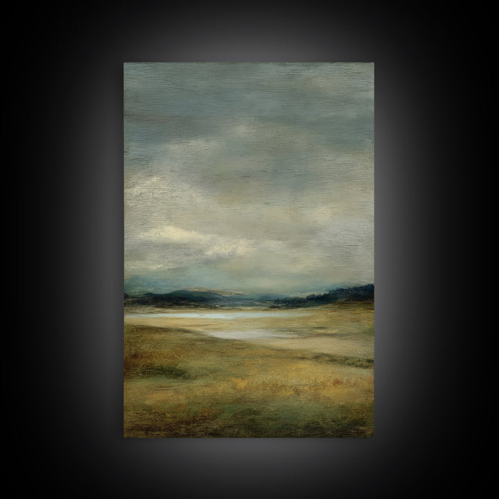 Storm Clouds over a Rolling Prairie Framed Canvas Print, Nature Art, Wall Hangings, Living Room Decor, Fine Art, Nature, NAT-2x3-94