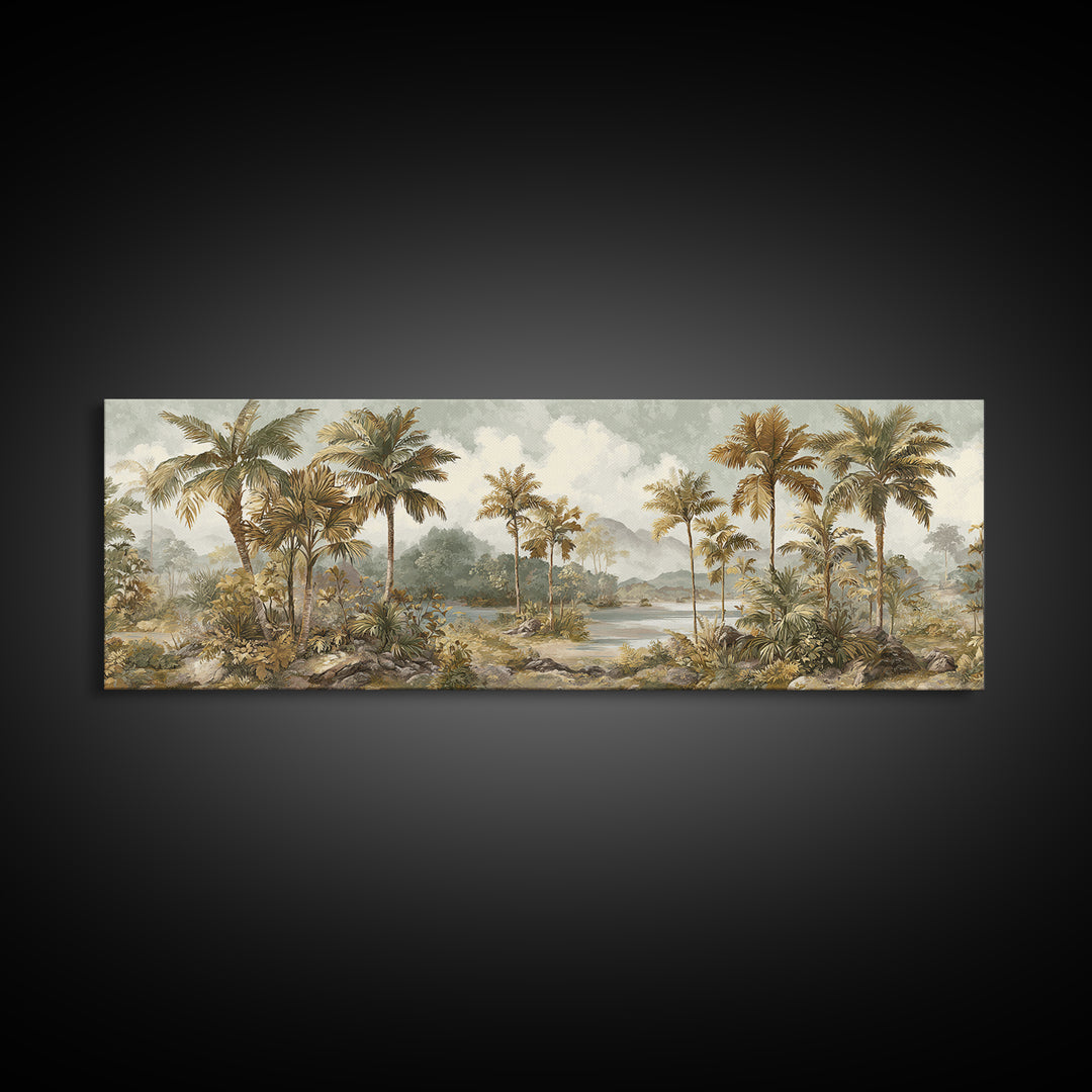 Tropical Jungle Leaves Canvas Print, Nature Art, Artwork, Living Room Decor, Fine Art, Nature, Landscape Art, Botanical Art, NAT-3x1-13