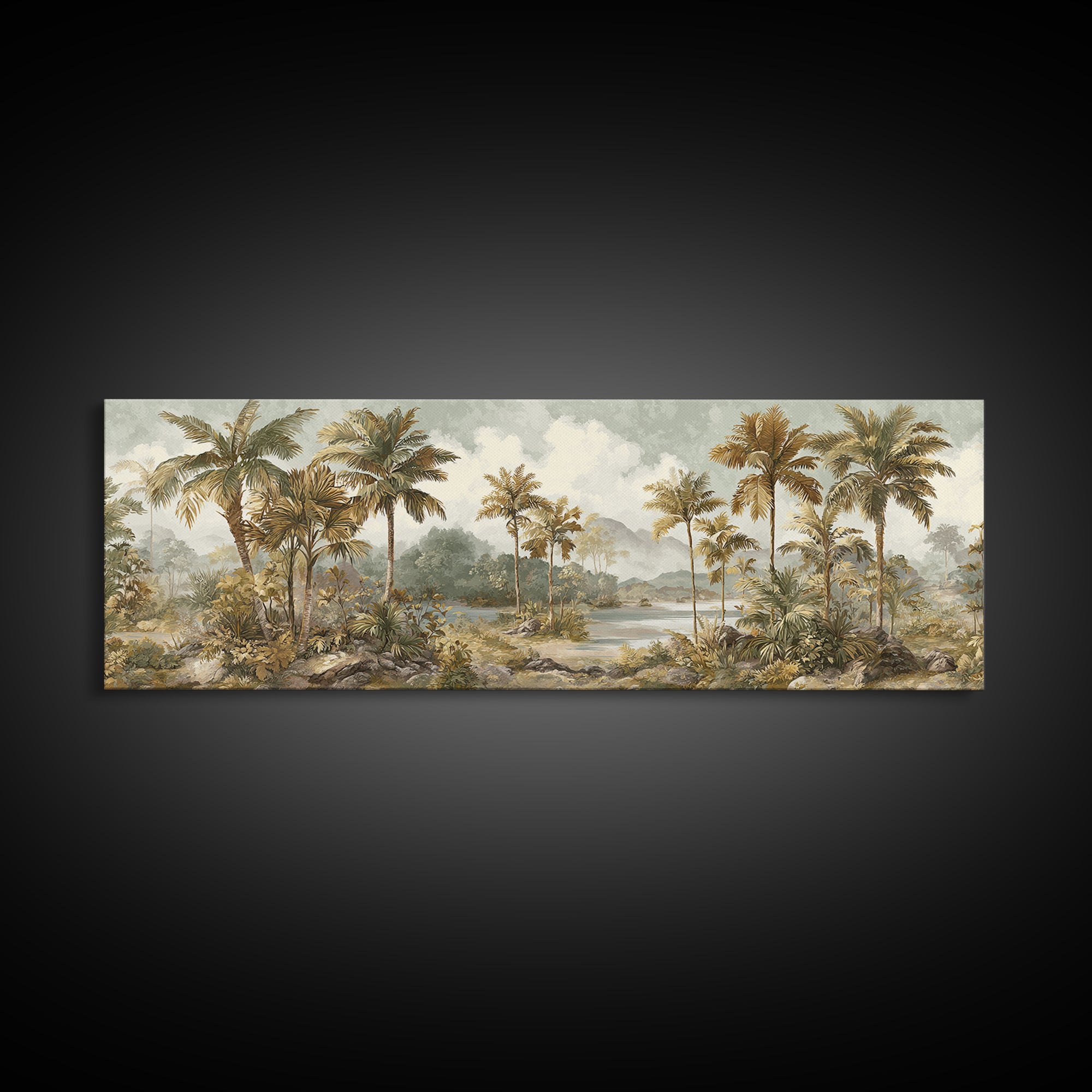 Tropical Jungle Leaves Canvas Print, Nature Art, Artwork, Living Room Decor, Fine Art, Nature, Landscape Art, Botanical Art, NAT-3x1-13