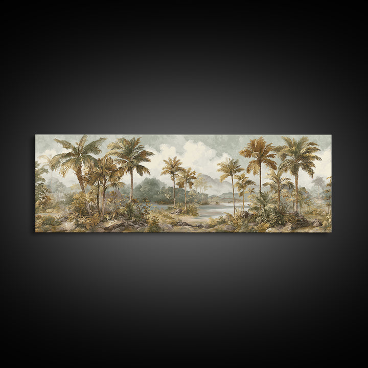 Tropical Jungle Leaves Canvas Print, Nature Art, Artwork, Living Room Decor, Fine Art, Nature, Landscape Art, Botanical Art, NAT-3x1-13