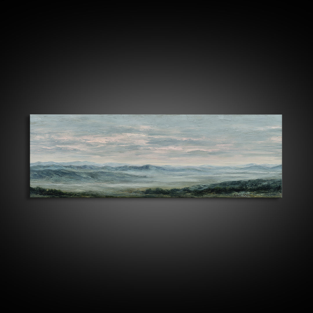 Storm Clouds over a Rolling Prairie Canvas Print, Nature Art, Mountain Wall Art, Living Room Decor, Fine Art, Nature, NAT-3x1-6