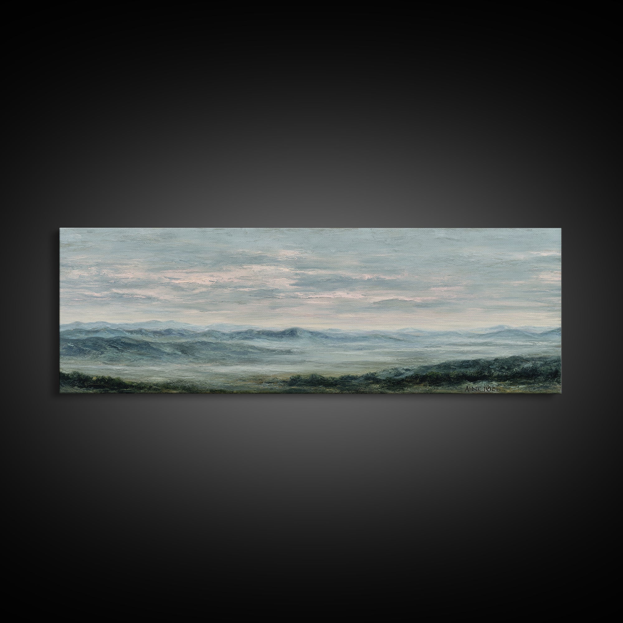 Storm Clouds over a Rolling Prairie Canvas Print, Nature Art, Mountain Wall Art, Living Room Decor, Fine Art, Nature, NAT-3x1-6