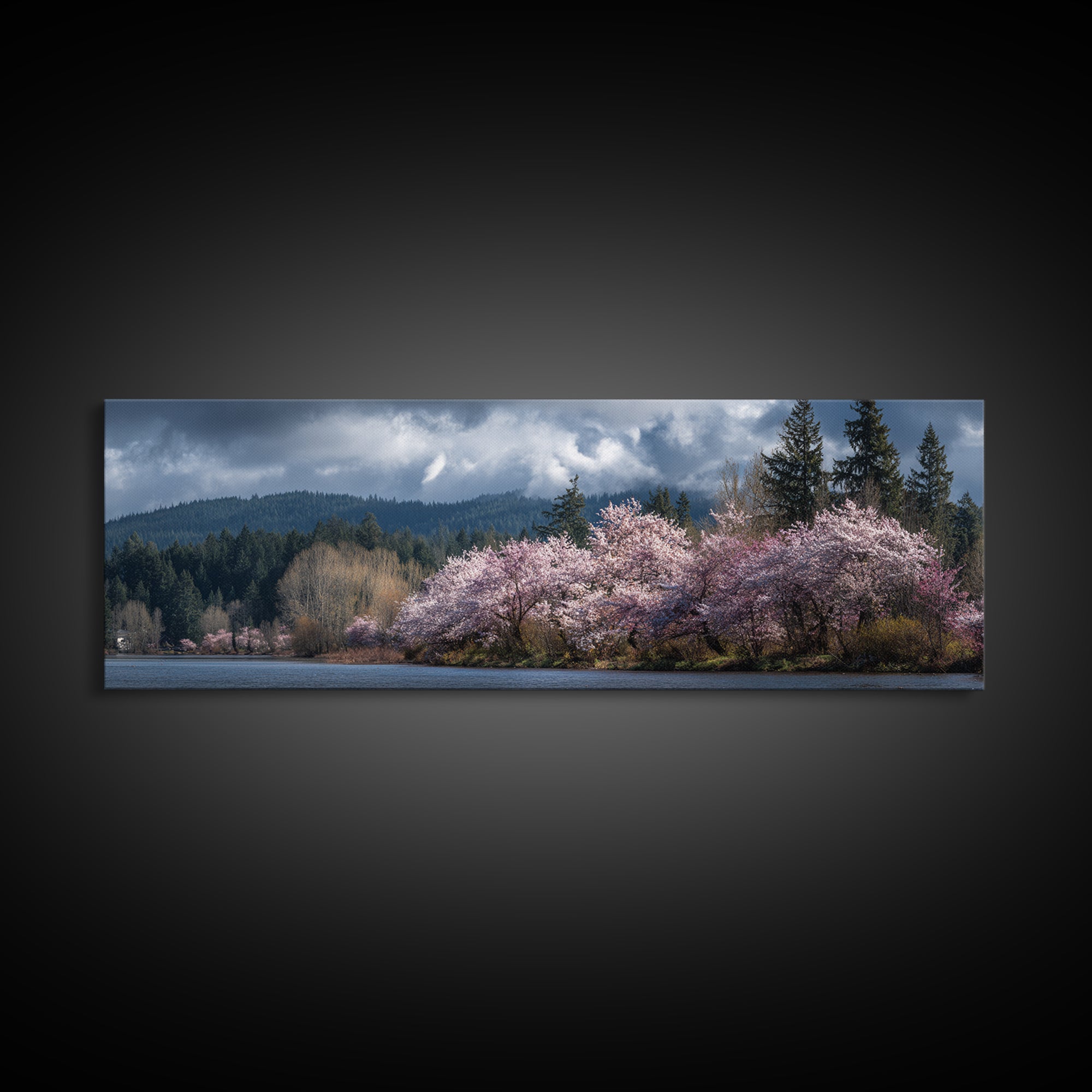 Spring Cherry Blossoms Canvas Print, Nature Art, Poster, Living Room Decor, Fine Art, Nature, Abstract Wall Art, 3d Wall Art, NAT-3x1-80