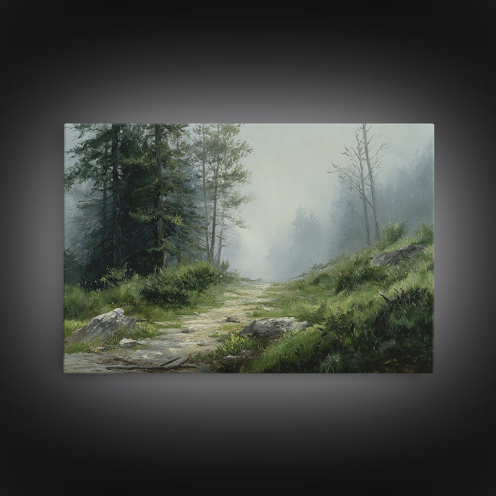 Sunlit Forest Path Canvas Print, Nature Art, Digital Download Art, Living Room Decor, Fine Art, Nature, Luxury Decor, NAT-3x2-29