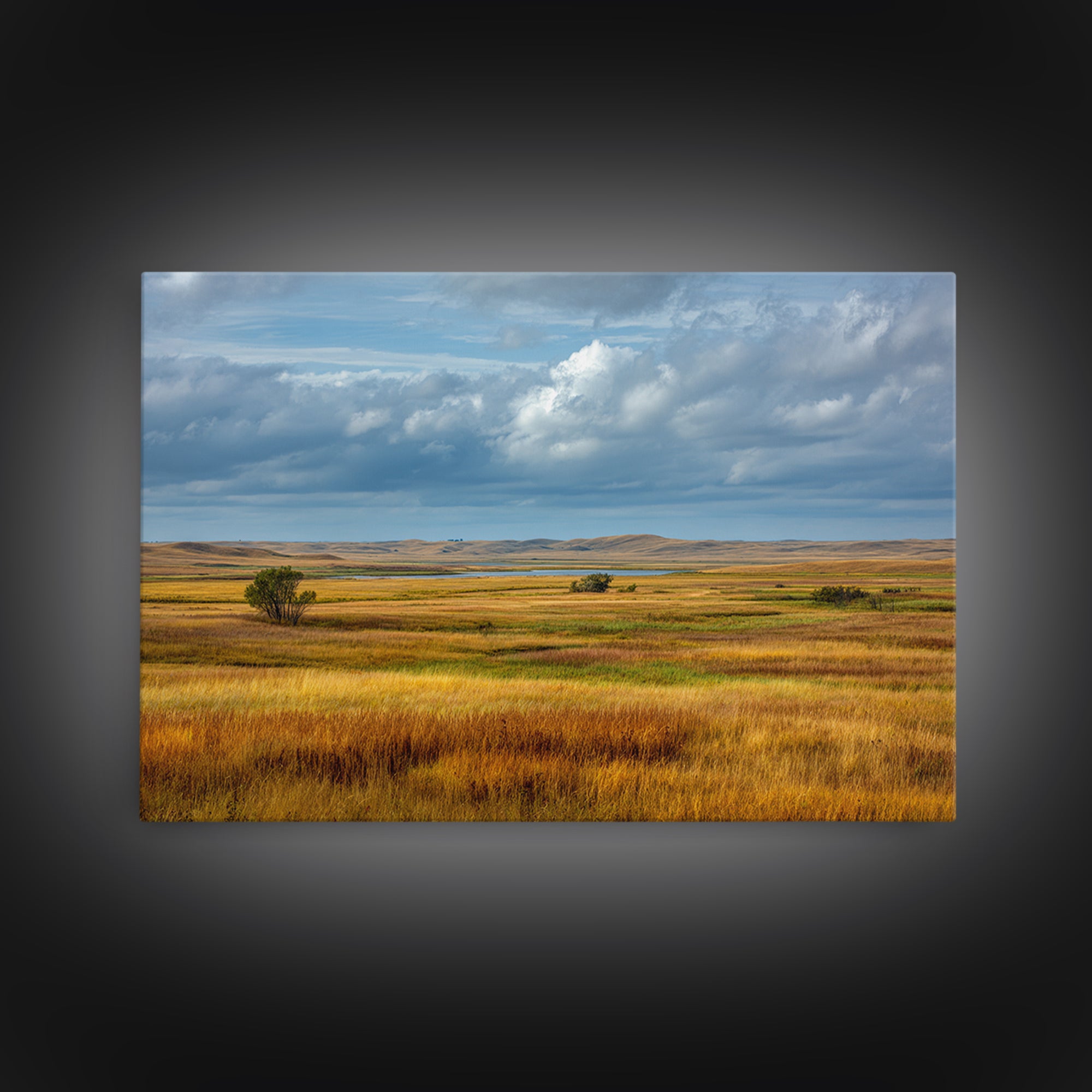 Storm Clouds over a Rolling Prairie Canvas Print, Nature Art, Living Room Decor, Fine Art, Nature, Ocean Art, Bird Wall Art, NAT-3x2-42