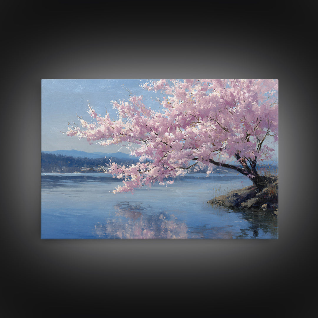 Spring Cherry Blossoms Canvas Print, Nature Art, Neutral Decor, Living Room Decor, Fine Art, Nature, Wall Art, Home Decor, NAT-3x2-68