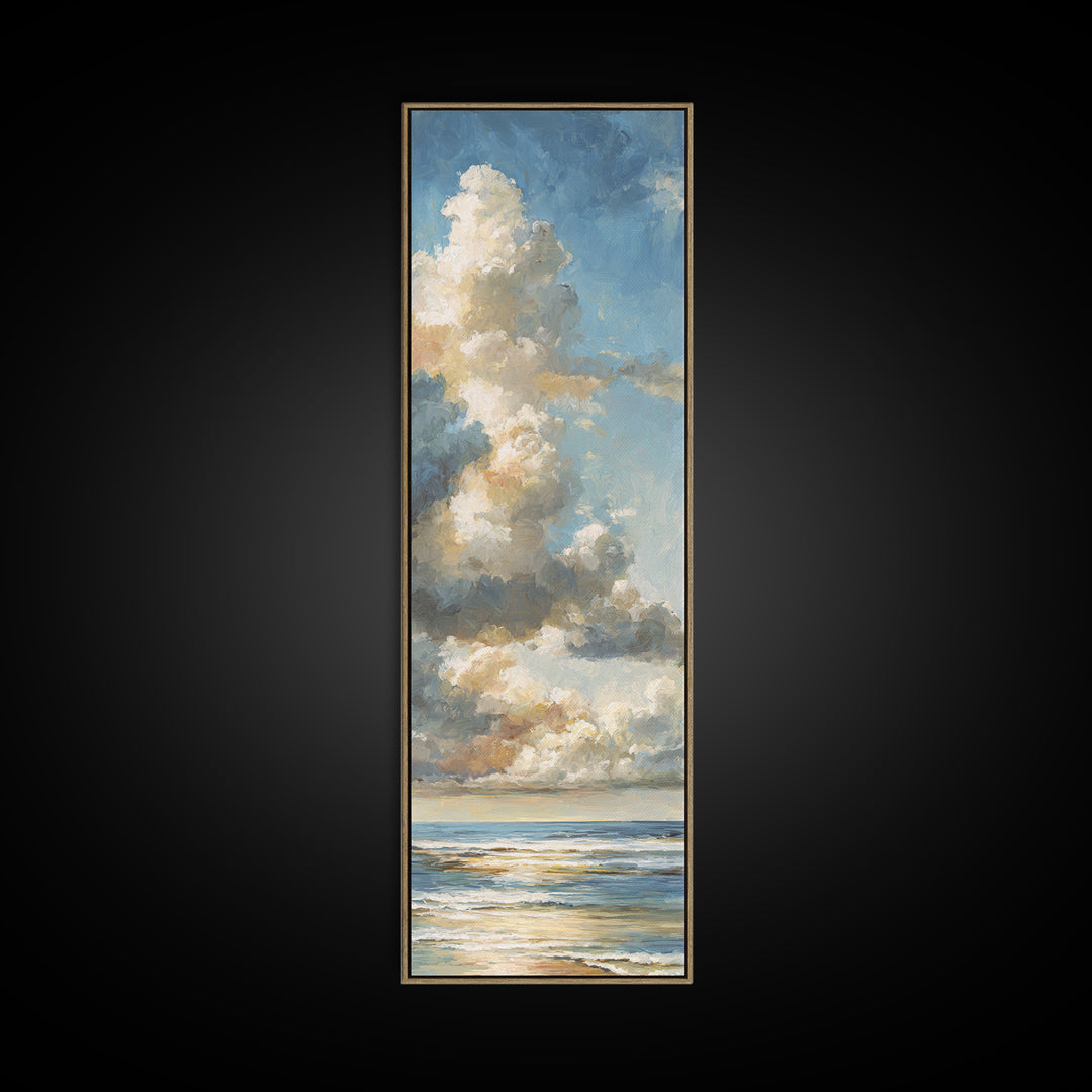 Stormy Cloudscape over Open Ocean Canvas Print, Nautical Art, Nautical Decor, Coastal Decor, Oil Painting, Harbor, NAU-1x3-33