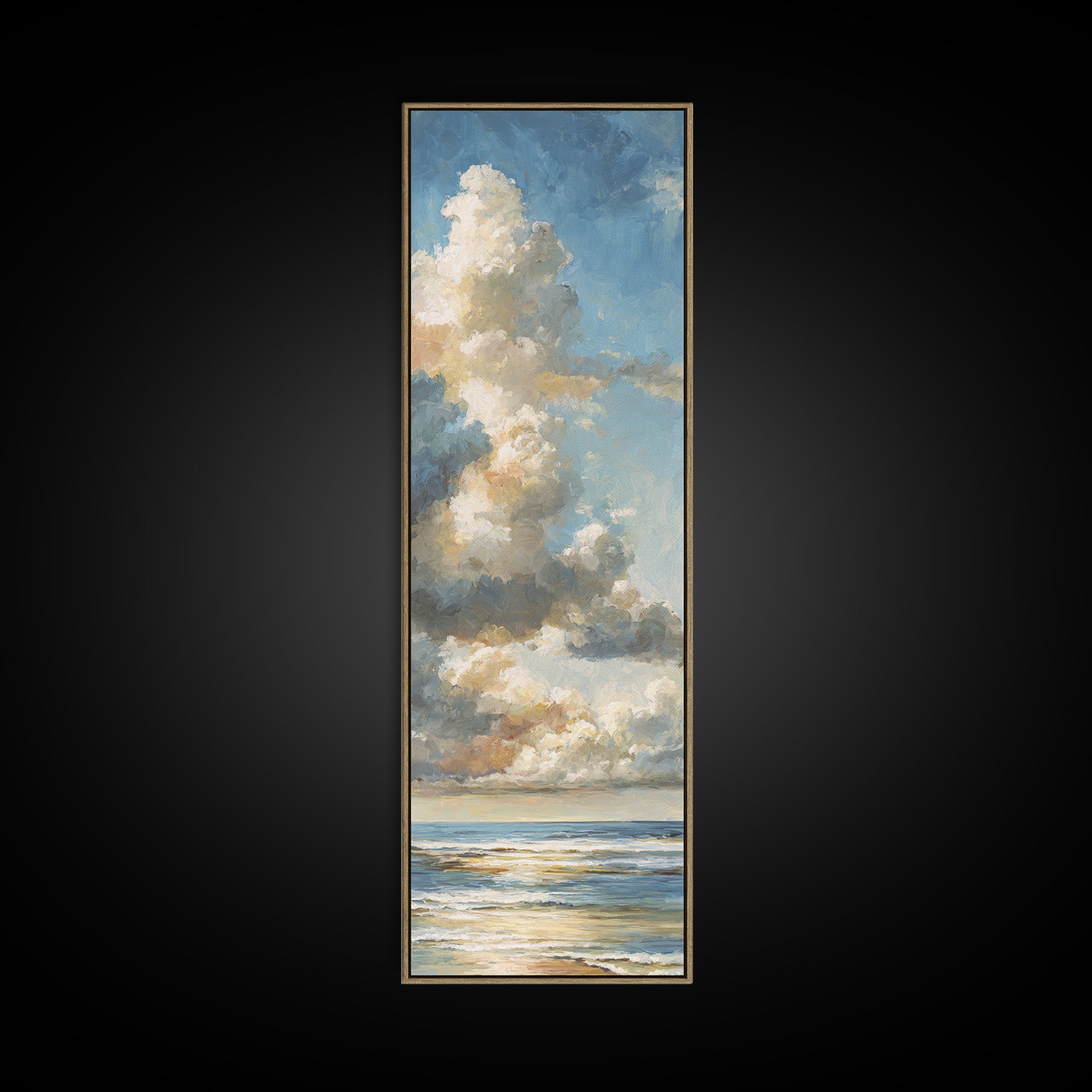 Stormy Cloudscape over Open Ocean Canvas Print, Nautical Art, Nautical Decor, Coastal Decor, Oil Painting, Harbor, NAU-1x3-33