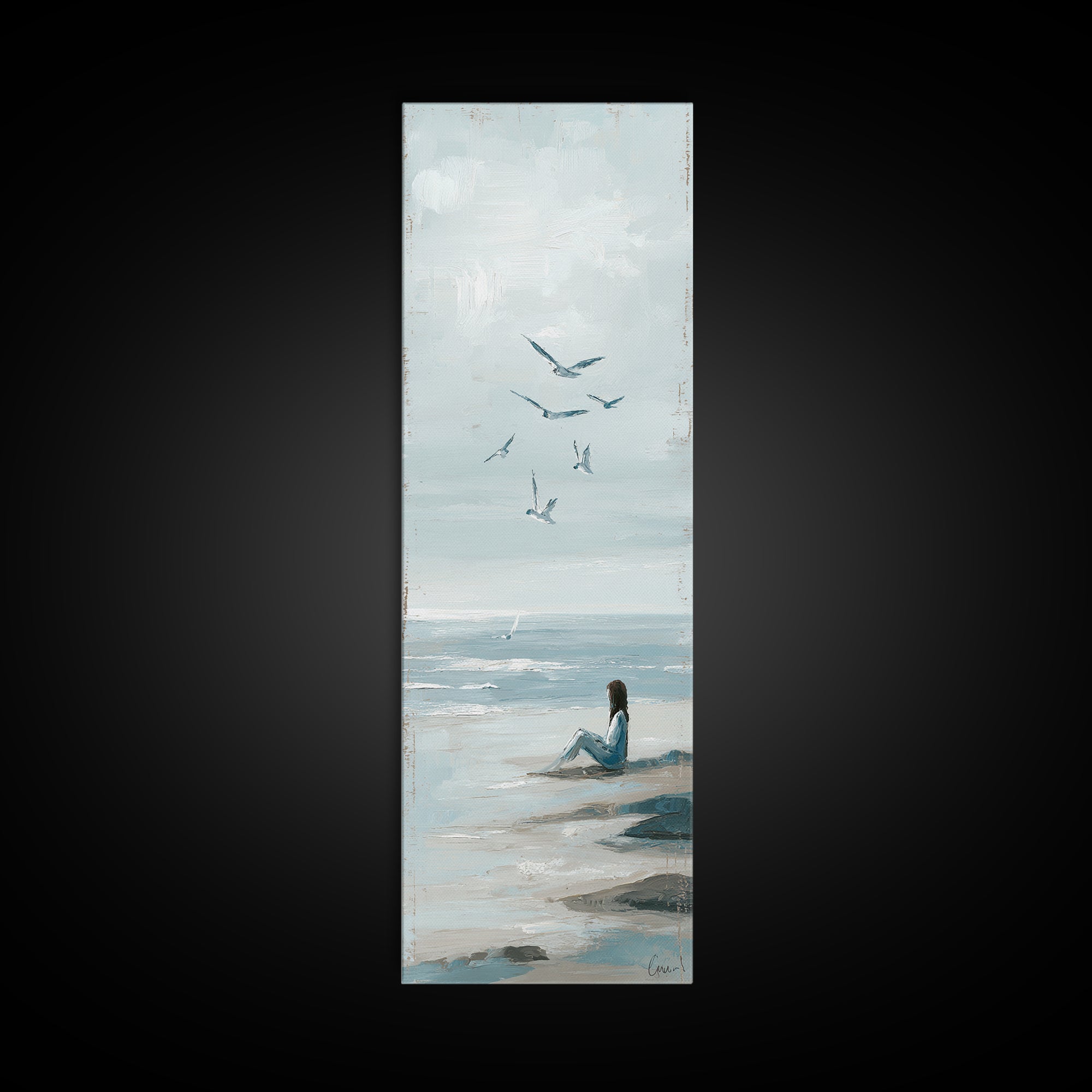 Sailor Tattoo Swallow and Anchor Canvas Print, Nautical Art, Beach Decor, Coastal Decor, Fine Art, Harbor, Statement Artwork, NAU-1x3-59