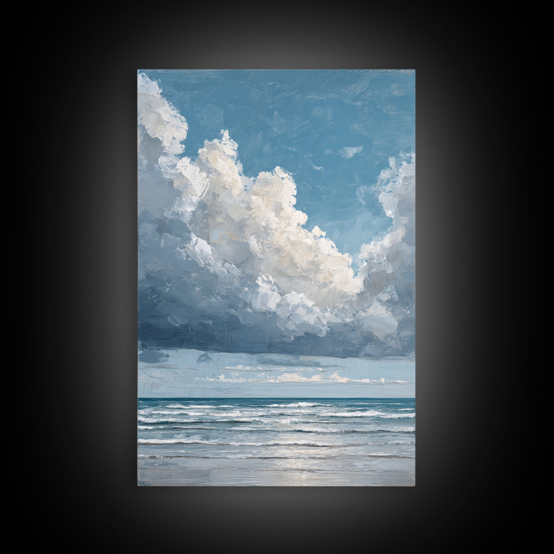 Stormy Cloudscape over Open Ocean Canvas Print, Nautical Art, Printable Wall Art, Coastal Decor, Fine Art, Harbor, Beach Decor, NAU-2x3-29