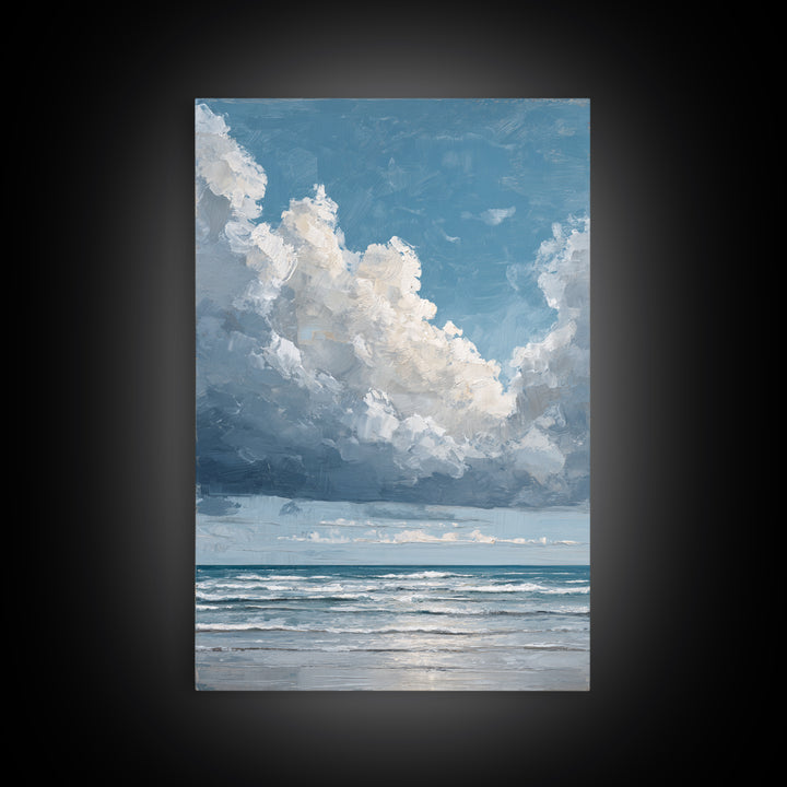 Stormy Cloudscape over Open Ocean Canvas Print, Nautical Art, Printable Wall Art, Coastal Decor, Fine Art, Harbor, Beach Decor, NAU-2x3-29