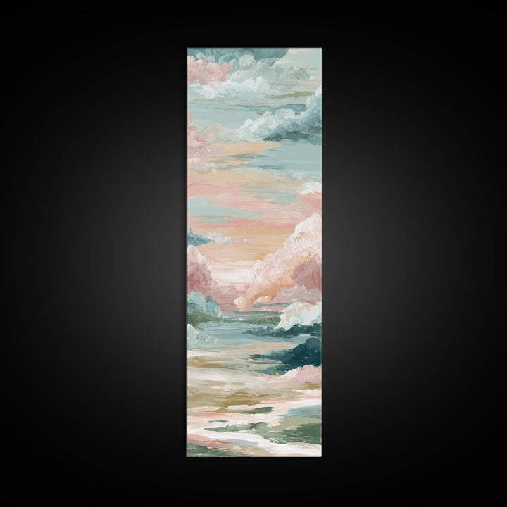 Pastel Rainbow with Soft Cloud Shapes Canvas Print, Nursery Decor, Minimalist Decor, Nursery, Wall Decals, Nursery Wall Decor, NDE-1x3-13