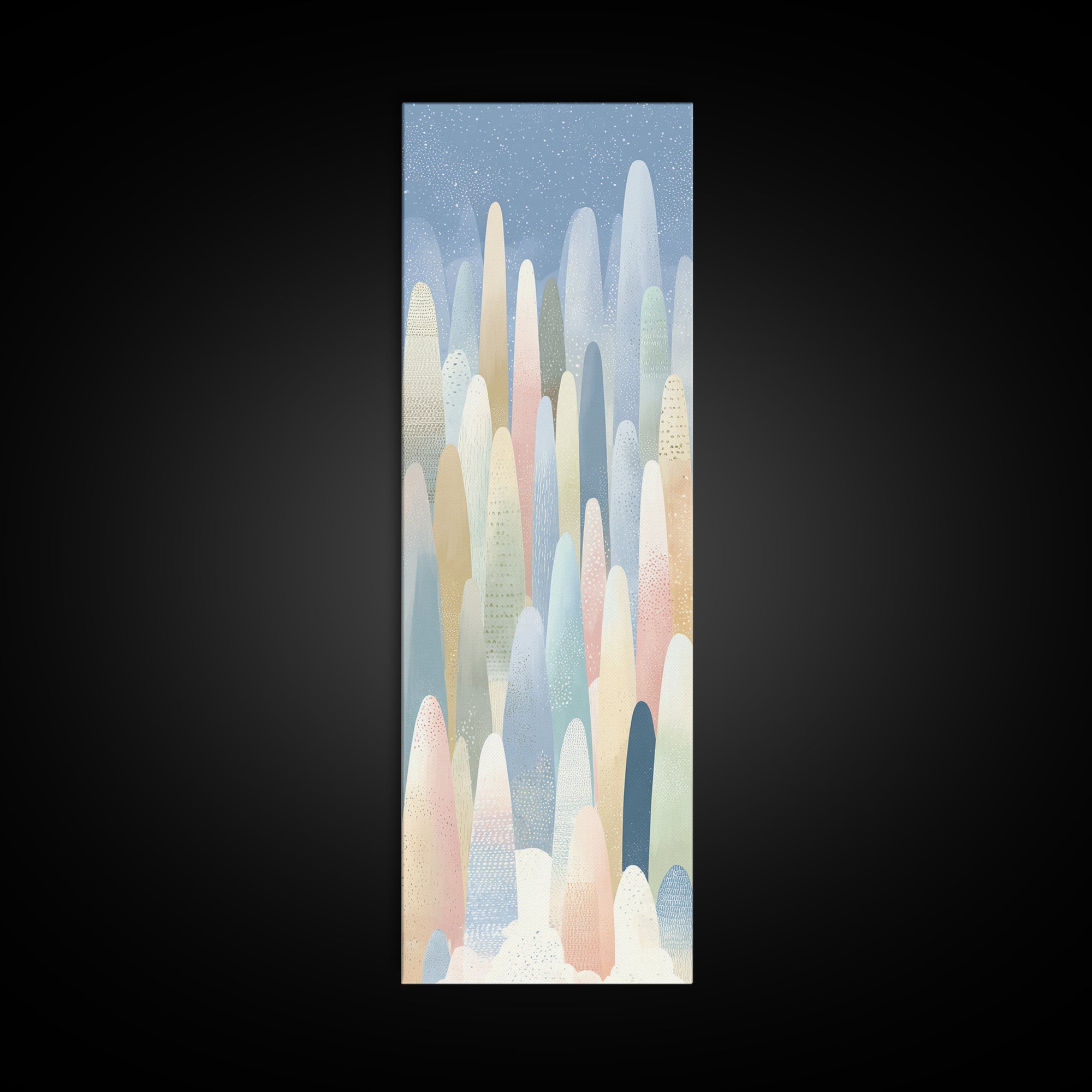 Calm Mountain Nursery Landscape Framed Canvas Print, Nursery Decor, Playroom Decor, Oil Painting, Nursery, Boy Nursery Decor, NDE-1x3-84