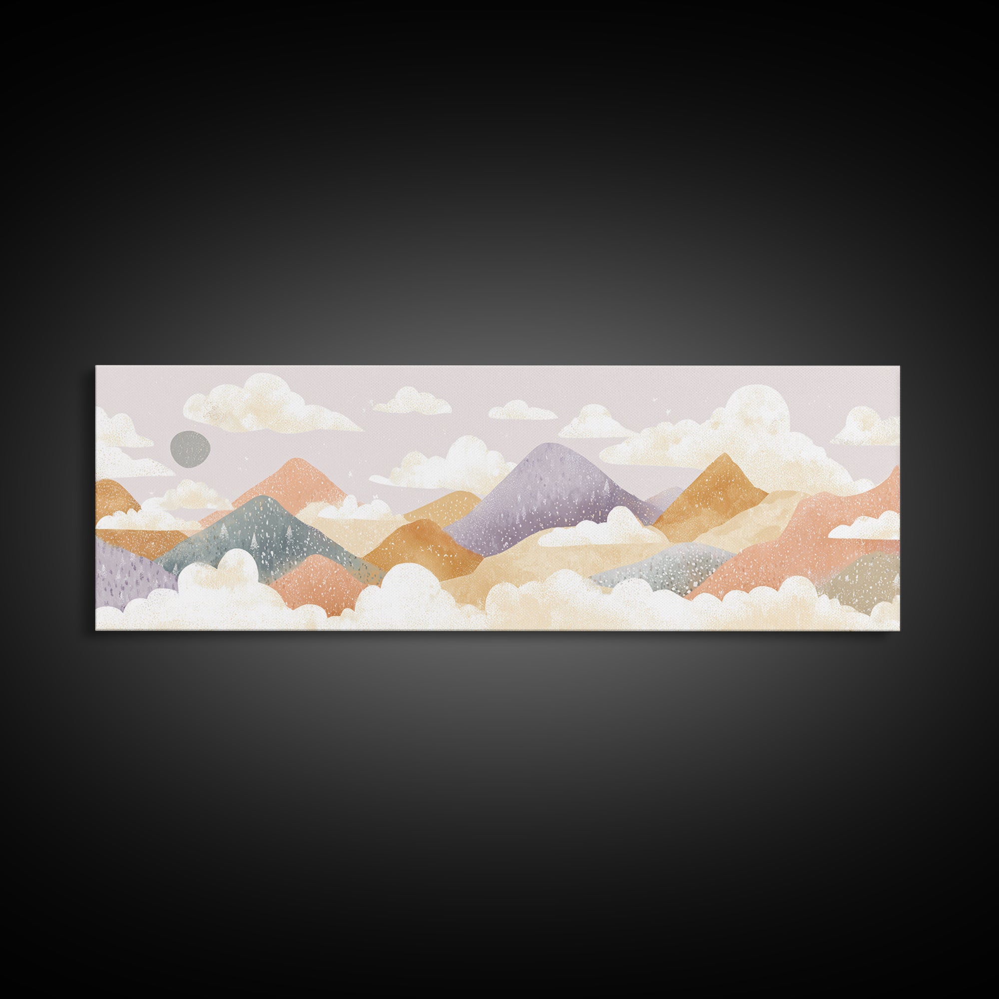 Calm Mountain Nursery Landscape Canvas Print, Nursery Decor, Wall Art, Fine Art, Nursery, Nursery Wall Decor, Nursery Art, NDE-3x1-88