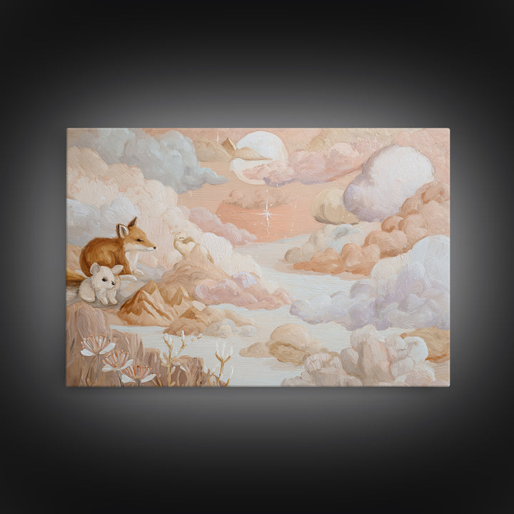 Calm Mountain Nursery Landscape Canvas Print, Nursery Decor, Wall, Fine Art, Nursery, Nursery Wall Decals, Woodland Nursery, NDE-3x2-4