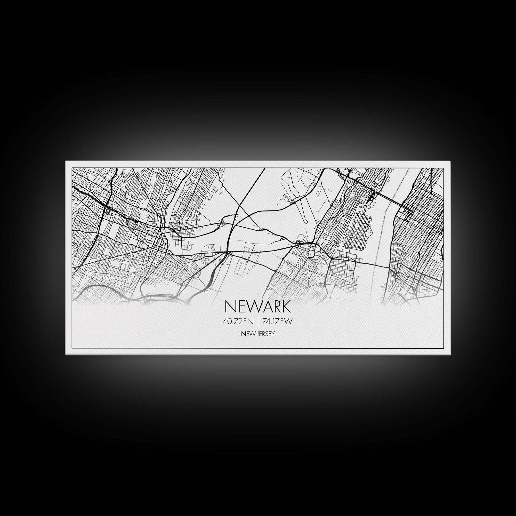 Newark City Map, New Jersey Art, Map Print, Minimalist Wall Art, Wall Art, Canvas Art, Travel Wall Art, Friend Gift, Teen Birthday Gift