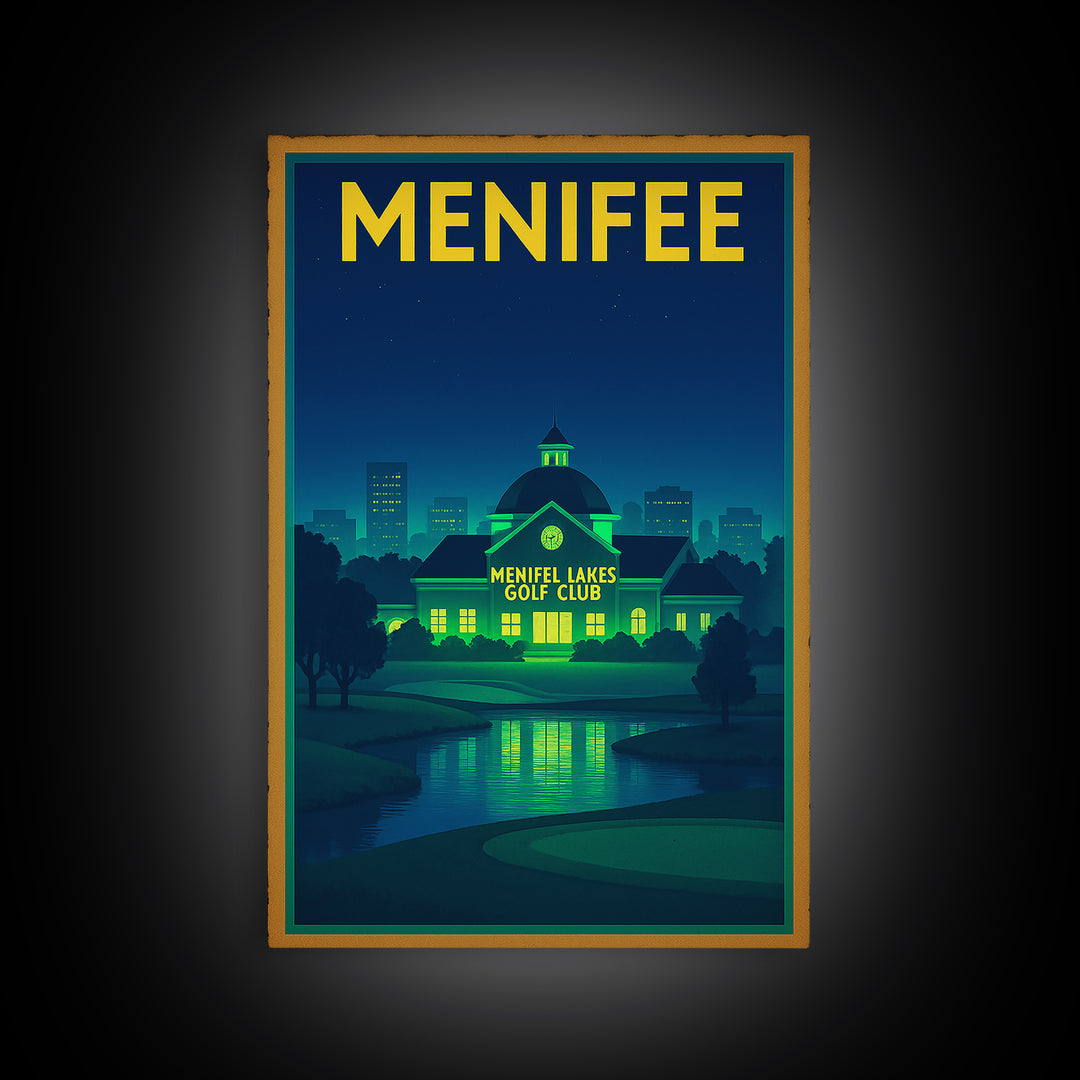 Menifee Travel Poster, Framed Canvas Print, Cyberpunk Style City Art, Menifee City Art, Travel Wall Art, Travel Poster Set, Travel Posters