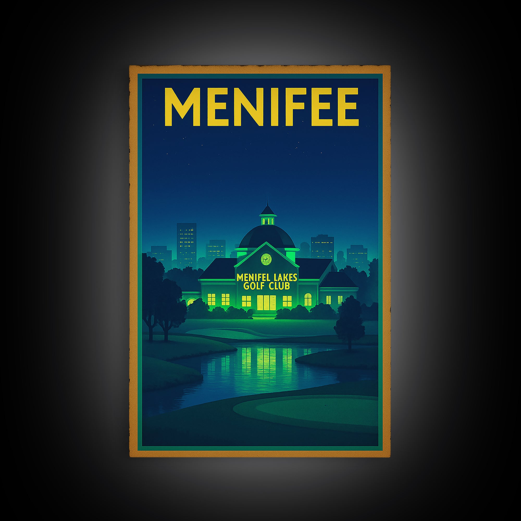 Menifee Travel Poster, Framed Canvas Print, Cyberpunk Style City Art, Menifee City Art, Travel Wall Art, Travel Poster Set, Travel Posters
